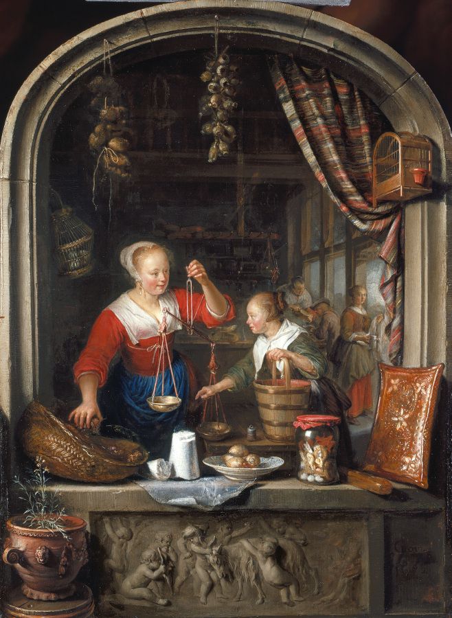 Gerrit Dou (1613-1675)  Tienda de comestibles