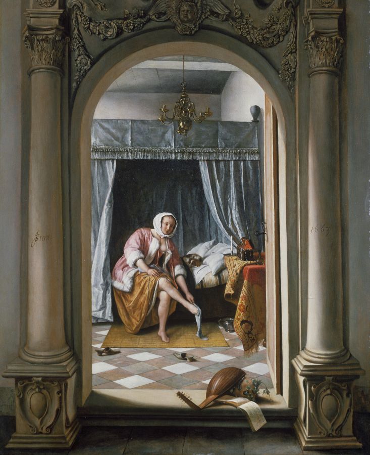 Jan Steen (1626-1679) Una mujer en su baño