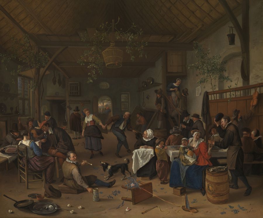 Jan Steen (1626-1679) Merrymaking en una taberna con una pareja de baile