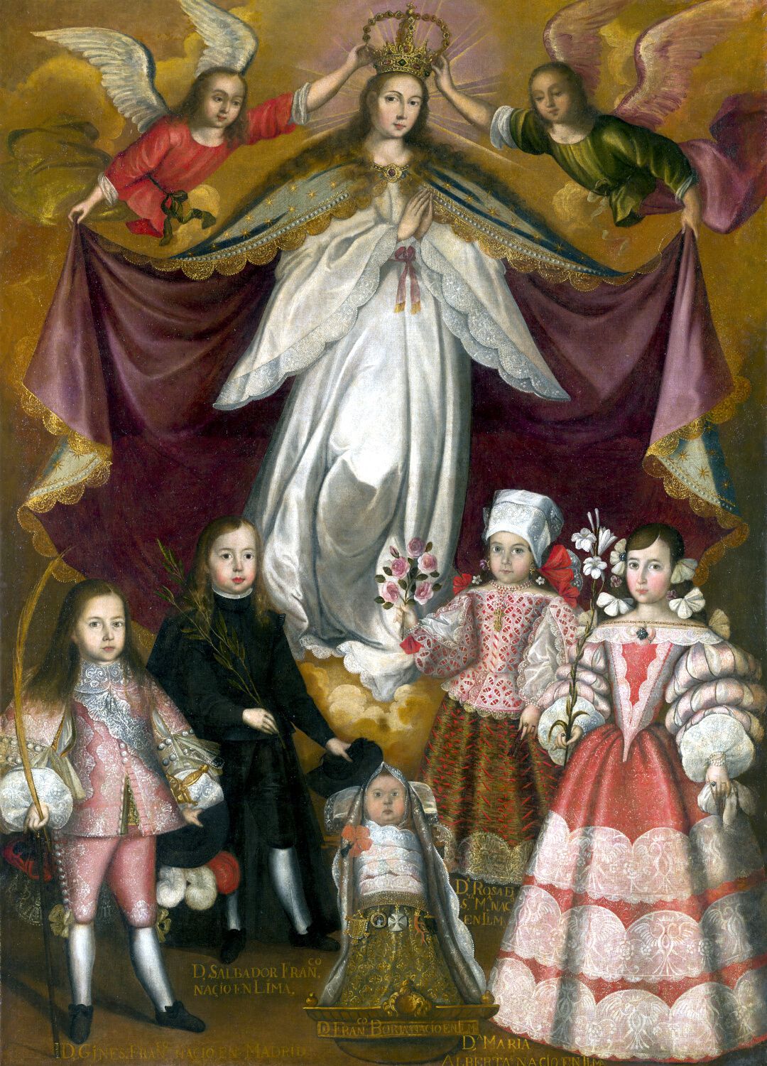 Patrocinio de la Inmaculada sobre los hijos del virrey Conde de Lemos Obrador de Francisco de Escobar.