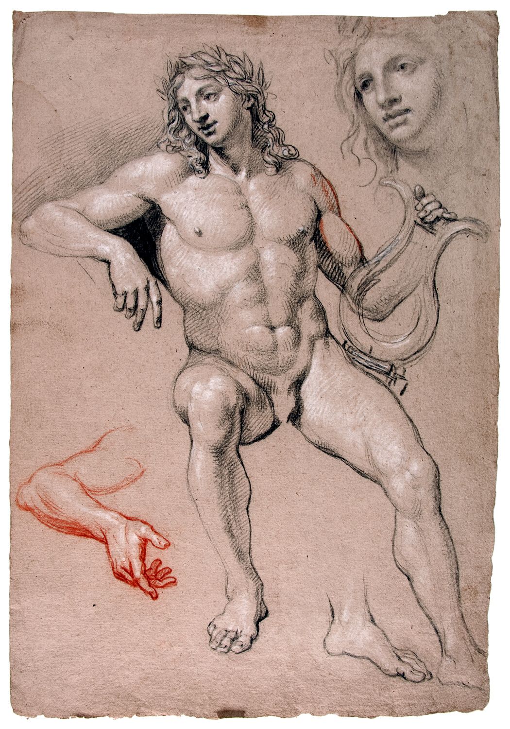 Nicolas de Plattemontagne Estudio de Apolo sedente con laúd, ca. 1665