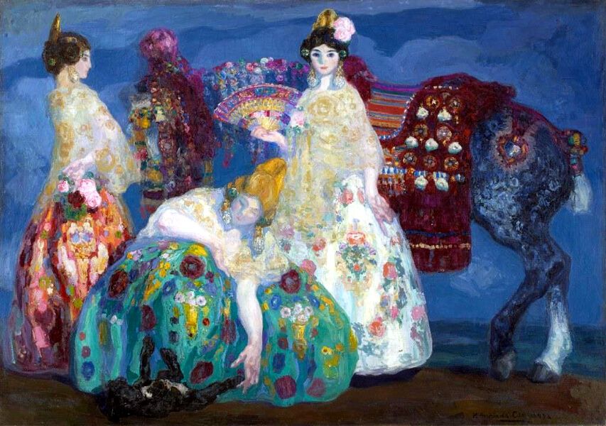 Muchachas de Burriana (falleras) Hermenegildo Anglada Camarasa Óleo sobre lienzo, 166 x 208 cm. 1910-1911