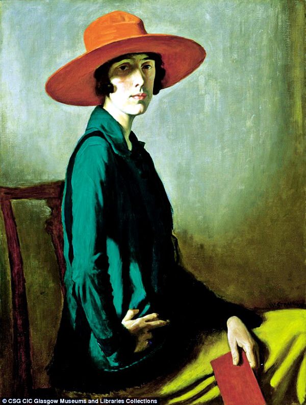 William Strang's Lady with a red hat above is a memorable 1918