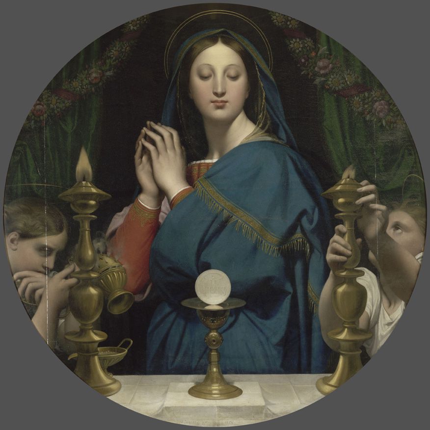 La Virgen adorando la Sagrada Forma