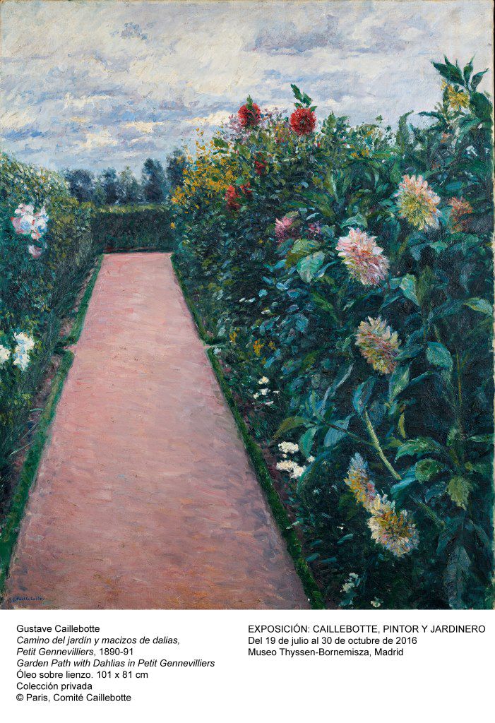Camino del jardín y macizo de Dalias, Petit Genevilliers,  1890-1891