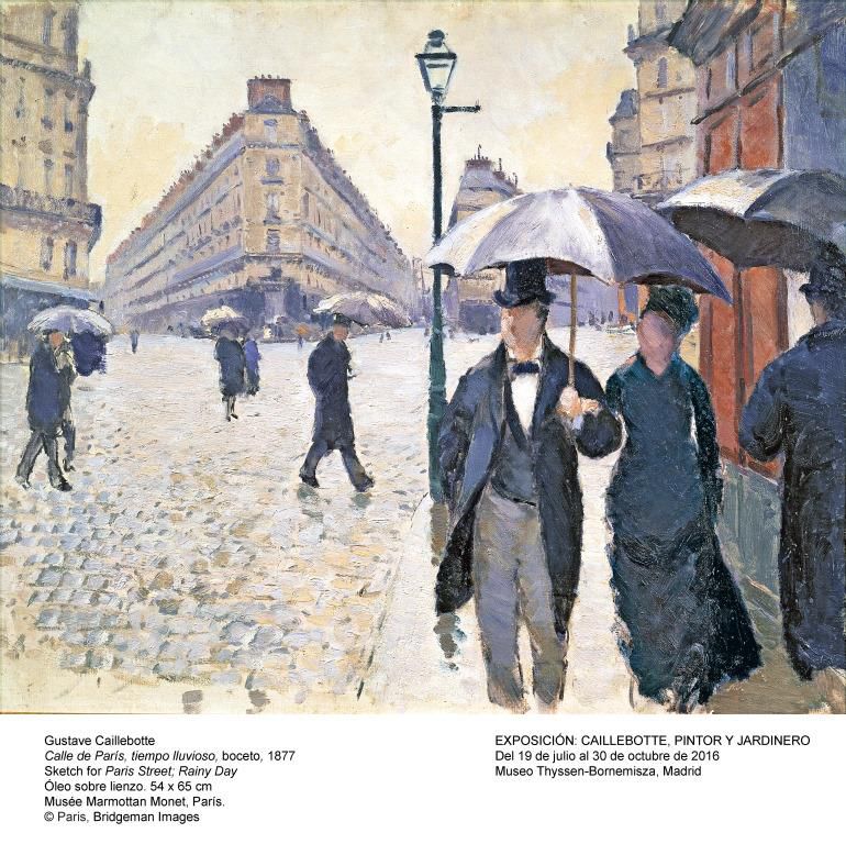 Calle de París, tiempo lluvioso, boceto 1877