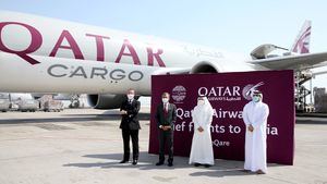 Un convoy de Qatar Airways Cargo parte hacia la India con ayuda y material médico