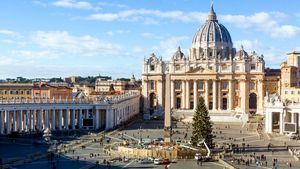 El nacimiento huancavelicano de Perú en la Plaza de San Pedro del Vaticano