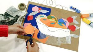 Trocitos de realidad, taller de collage para familias en el MPM