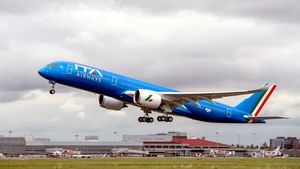 El Airbus A350 de ITA Airways realiza su primer vuelo con librea azul