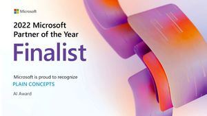 Plain Concepts finalista del Microsoft Partner of the Year 2022 en la categoría de IA