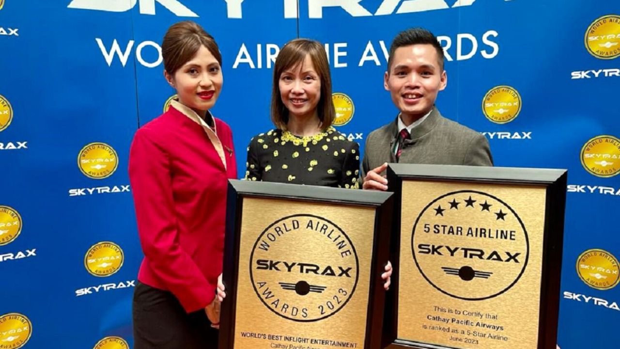 Cathay Pacific premio Skytrax World Airlines al mejor entretenimiento a