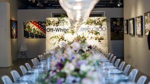 Cena con motivo de la colaboración de Off White con Jimmy Choo