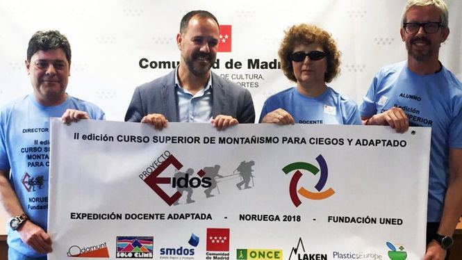 Cuatro montañeros ciegos, en la II Expedición inclusiva mundial a los Alpes Escandinavos