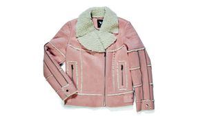 Laura Bernal . Chaqueta biker rosa con borrego - 282,50€