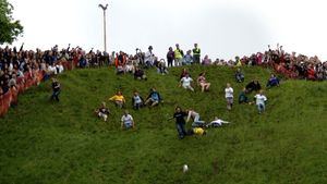 Carrera de quesos rodantes, Gloucester