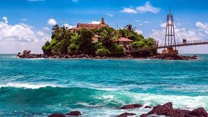 Templo de Buda en la Isla Matara (Sri Lanka)