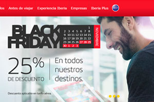 Black Friday con descuentos de hasta el 25% en Iberia