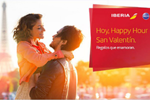 Esta noche llega la famosa “Happy Hour” de Iberia con motivo de San Valentín