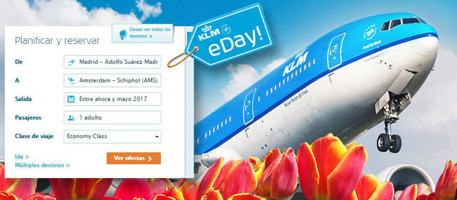 KLM se suma al 'eDay' con rebajas en 40 destinos de hasta el 40%