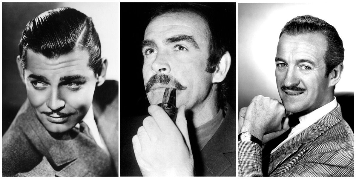 Bigotes del cine clásico (Clark Gable, Sean Connery &amp; David Niven)